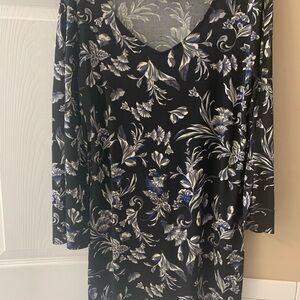 White House Black Market Floral Long Sleeve Dress